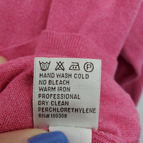 Peter Millar Mens Pink Cashmere Blend V-Neck Pullover Sweater Size L Golf Golfer - Picture 9 of 11